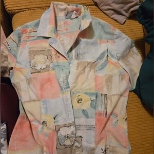 Floral Patchwork Short Sleeve Shirt